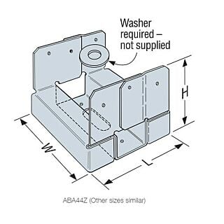 Simpson Strong-Tie ABA Adjustable Post Base for 4x4 Post, ZMAX®