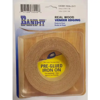 BAND-IT by CLOVERDALE, Veneer Edging, 7/8 in. Cherry Edge Band, 25 ft.