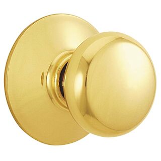 Schlage Plymouth F170 PLY 605 Non-Turning Dummy Door Knob with Camelot Trim, Brass
