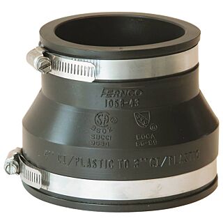 FERNCO P1056-43 Flexible Pipe Coupling, 4 in x 3 in