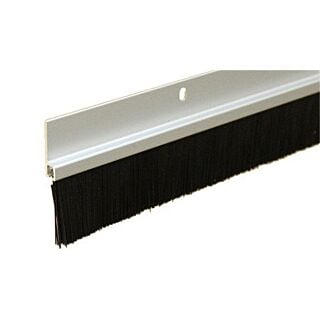 Randall Aluminum Door Sweep with Brush for up to 1-½ in. Gap, 3 ft., Mill