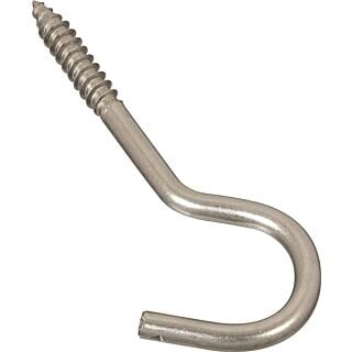 National Hardware 2153BC Series N220-814 Screw Hook, 1-1/2 in L Thread, Stainless Steel, Zinc