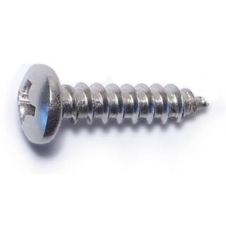 MIDWEST #6 x  5/8 in. 18-8 Stainless Steel Phillips Pan Head Sheet Metal Screws, 125 Count