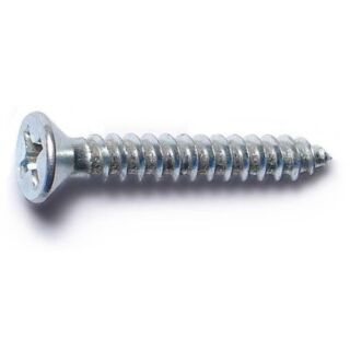 MIDWEST #6 x 1 in. Zinc Plated Steel Phillips Flat Head Sheet Metal Screws, 100 Count