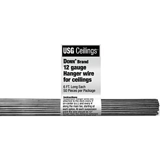 USG DONN SDX/SDXL 207535 Hanger Wire, Galvanized, 6 ft, 50 pc. per Pack