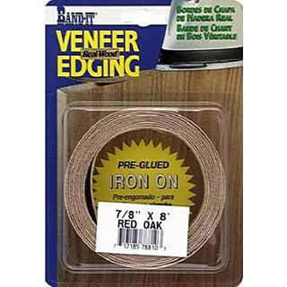 BAND-IT by CLOVERDALE, Veneer Edging, 7/8 in. Red Oak Edge Band, 8 ft.