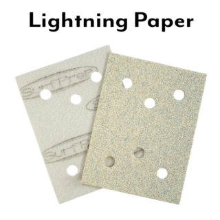 SurfPrep 3 in. x 4 in. Hook & Loop 6-Hole White Lightning Paper Abrasive Sheet, 50-Pack