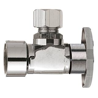 Plumb Pak PP50PCLF Shut-Off Valve, 3/8 x 3/8 in FIP x Compression, Brass, Chrome