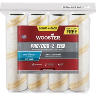 Wooster® RR868, 9 in. x 3/8 in. Pro/Doo-Z FTP® Roller Cover, 4-Pack