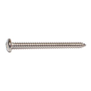 MIDWEST #12 x 2½ in 18-8 Stainless Steel Phillips Pan Head Sheet Metal Screws, 20 Count