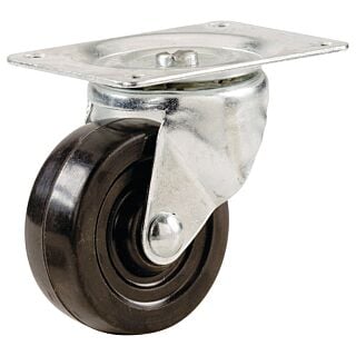 Shepherd Hardware 9477 Swivel Caster, 2 in Dia x 7/8 in W Wheel, 90 lb Weight Capacity, Rubber Wheel