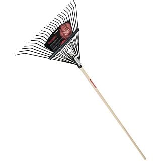 RAZOR-BACK Leaf Rake, Steel Tine, Hardwood Handle