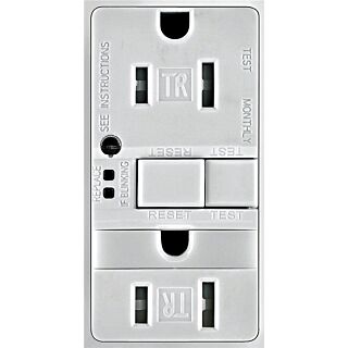 EATON TRSGFNL15W-K/TRVG GFCI, Duplex - With Nightlight, 15 Amps/125 V