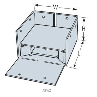 Simpson Strong-Tie ABW Adjustable Post Base with Wind Uplift for 6 x 6 Post, ZMAX®