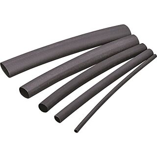 GB HST-187 Heat-Shrink Tubing, 3/16 to 3/32 in Dia, 4 in L, Polyolefin, Black
