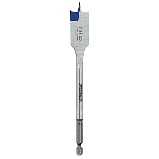 IRWIN 88813 Spade Drill Bit, Flat Flute, Hex Shank, 1/4 in Dia Shank