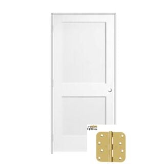 Frameport PR-22S 24 in. x 80 in. Primed, Flat Shaker 2 Panel MDF Interior Right-Handed Door unit