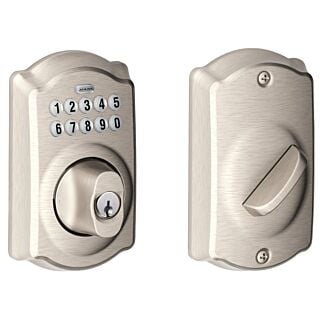 Schlage BE365 CAM 619 Heavy-Duty Keypad Deadbolt, Keyed Alike, Keyed Different Key, 2 Grade, 1-Cylinder