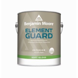 Benjamin Moore Element Guard Exterior Paint, Soft-Gloss, White, Gallon