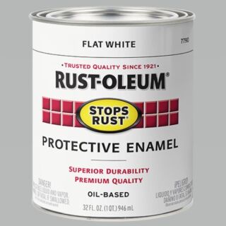 Rust-Oleum® Stops Rust®, Flat Protective Enamel, White, Oil-Based, Quart