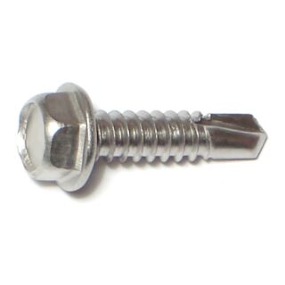 MIDWEST #14-14 x 1 in.  410 Stainless Steel Hex Washer Head Self-Drilling Screws, 23 Count