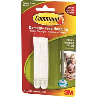 Command 17207 Picture Hanging Strip, 3 lb/set Weight Capacity, Foam
