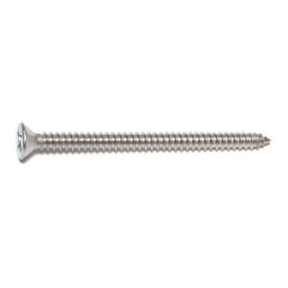 MIDWEST #12 x 3 in. 18-8 Stainless Steel Phillips Flat Head Sheet Metal Screws, 15 Count
