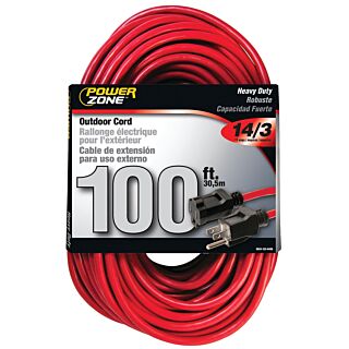 Powerzone Heavy Duty Extension Cord, 14/3, 100 ft