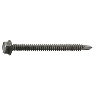 MIDWEST #14-13 x 3 in. 410 Stainless Steel Hex Washer Head Self-Drilling Screws, 10 Count