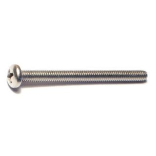 MIDWEST #8-32 x 2 in. 18-8 Stainless Steel Coarse Thread Phillips Pan Head Machine Screws, 45 Count