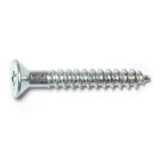MIDWEST #6 x 1 in. Zinc Plated Steel Phillips Flat Head Wood Screws, 150 Count