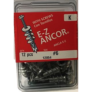 E-Z Ancor #6 Drywall Anchor Kit - 12pcs
