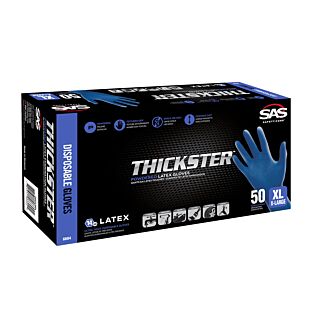 SAS Thickster® Powder Free Exam Grade Latex Gloves, Blue, X-Large Box