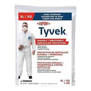 Trimaco Professional Painter's Coverall, Zipper Closure, No Hood, White, X-Large
