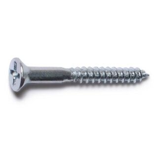 MIDWEST #6 x 1¼ in. Zinc Plated Steel Phillips Flat Head Wood Screws, 125 Count