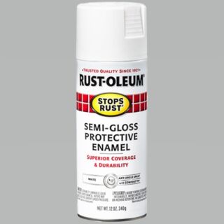 Rust-Oleum® Stops Rust®, Semi-Gloss Protective Enamel, White, Oil-Based, Spray Paint, 12 oz.