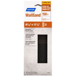 Norton WallSand Waterproof Drywall Screens 150 Grit, 10 Pack