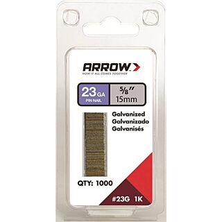 Arrow 23G15-1K Pin Nail, 5/8 in L, 23 ga