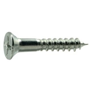 MIDWEST #8 x 1 in. Zinc Plated Steel Phillips Flat Head Wood Screws, 125 Count