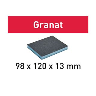 Festool Abrasives Granat Two Sided Sanding Sponge 98 x 120 x 13 mm, P800 Grit, 6 Pack