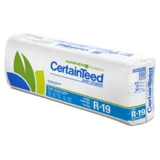 CertainTeed Sustainable Insulation - Kraft Faced Fiberglass, R-19, 6.25 in. x 15 in. x 93 in. (87.19 sq. ft / bag)