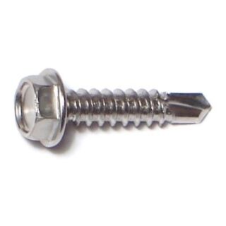 MIDWEST #8-18 x ¾ in. 410 Stainless Steel Hex Washer Head Self-Drilling Screws, 65 Count