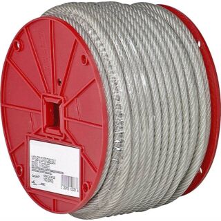 Campbell 7000897 Aircraft Cable, 1400 lb Working Load Limit, 200 ft L, 1/4 in Dia, Steel