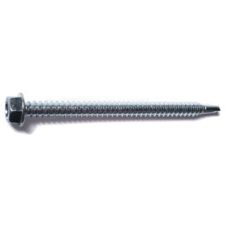 MIDWEST#12-14 x 3 in. Zinc Plated Steel Hex Washer Head Self-Drilling Screws, 20 Count