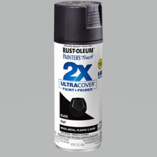 Rust-Oleum® Painter’s Touch® 2X Ultra Cover, Flat Black, Spray Paint, 12 oz.