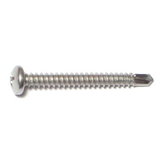 MIDWEST #8-18 x ½ in. 410 Stainless Steel Phillips Pan Head Self-Drilling Screws, 48 Count