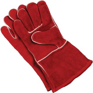 Imperial Fireplace Gloves, Cowhide Leather, Red