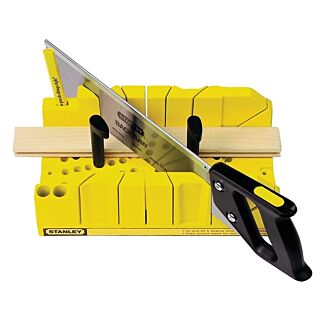 STANLEY 20-600 Clamping Mitre Box, 14 in W Cutting, 45/90 deg, 45 deg Face Angle, 22.5 deg Octagonal Cutting Slot