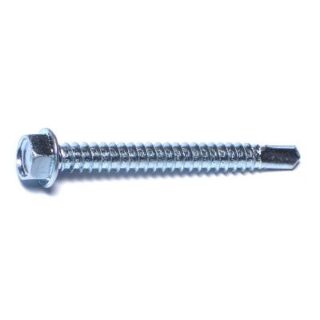 MIDWEST #12-14 x 2 in. Zinc Plated Steel Hex Washer Head Self-Drilling Screws, 30 Count