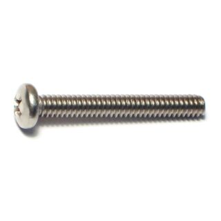 MIDWEST #10-24 x 1-1/2 in. 18-8 Stainless Steel Coarse Thread Phillips Pan Head Machine Screws, 55 Count